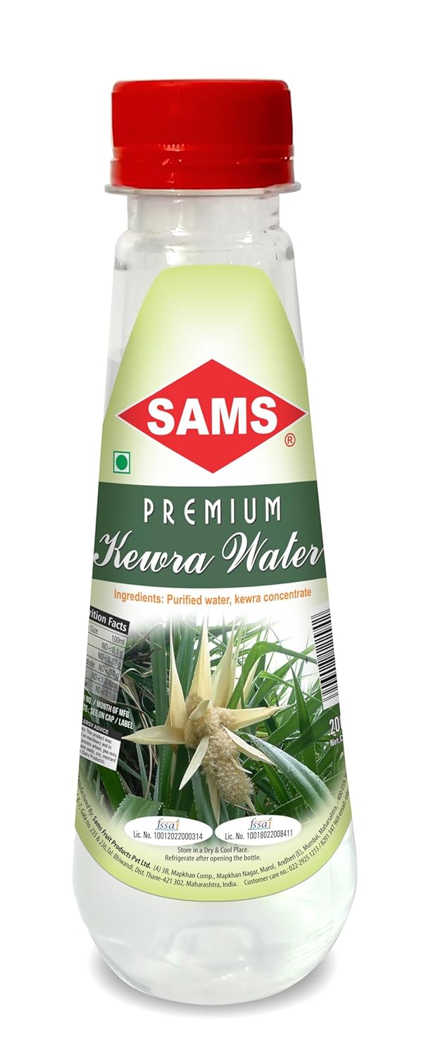 Sams Kewara Water for Biryani 200ml Cooking Water for Basmati Rice, Kebabs, Curries (pack of 5)