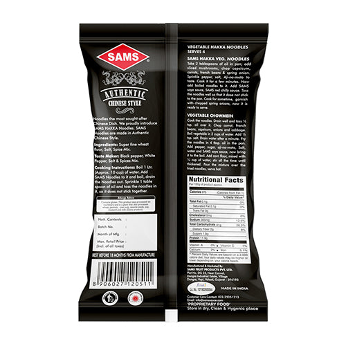 Sams Hakka Noodles Veg with tastermaker 200 grams Pack of 7