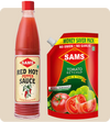 Sams Red Hot Pepper Sauce 88ml and Tomato Ketchup 1kg Combo, Pure and Thick Ketchup