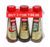 Sams Red Chilly, Green Chilly & Soya Sauce  (3 sauces combo) Each