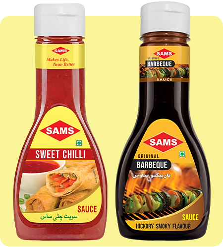 Sams Sweet Chilly Sauce 380g and Oyster Sauce 330g Gourmet Sauces for Adding Taste and Flavour to Home Cooked Meals, Veg