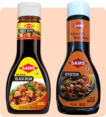 Sams Black Bean Sauce 330g and Oyster Sauce 330g Gourmet Sauces for Adding Taste and Flavour to Home Cooked Meals, Veg