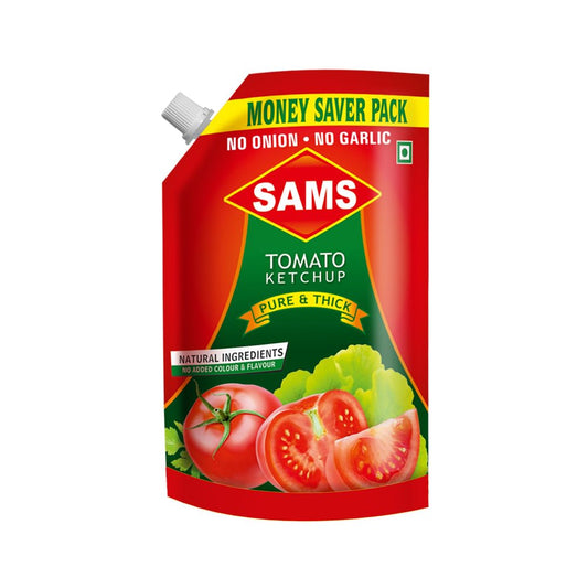 Sams Tomato Ketchup Pack of 2 non onion garlic 1kg jain tomota sauce