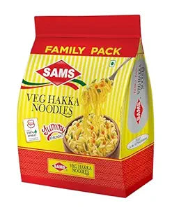 Sams Veg Hakka Noodles 900g Family Pack Chinese Food for Breakfast Lunch Dinner, Fast Foods and Soups