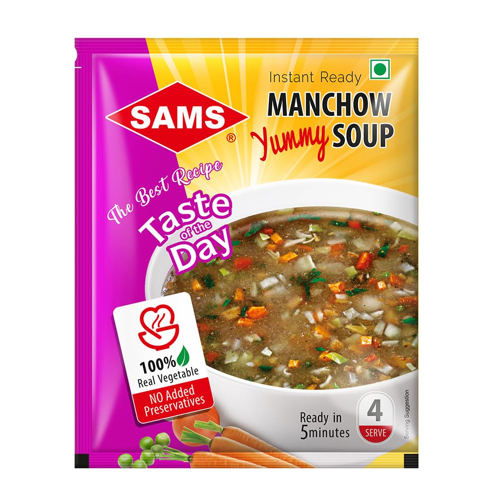 Sams Manchow Soup, 50g Instant Mix Powder, Ready To Make Instant Soup (pack of 5)