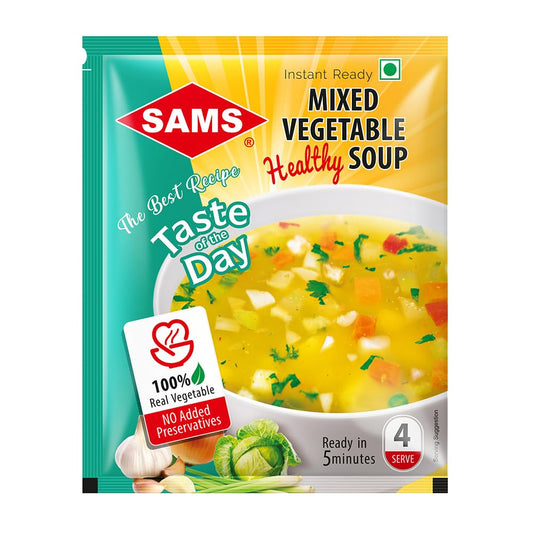 Sams Mixed Vegetable Soup 45 gm, Mix Veg Soup, Ready To Cook Vegetable Soup in 5 minutes (pack of 5)