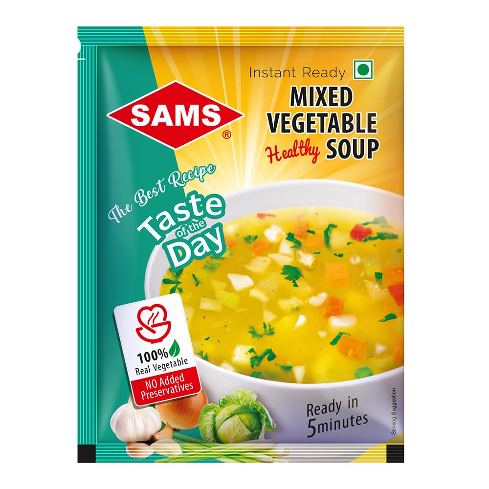 Sams Mixed Vegetable Soup 15 gm, Ready To Cook Vegetable Soup in 5 minutes (pack of 15)