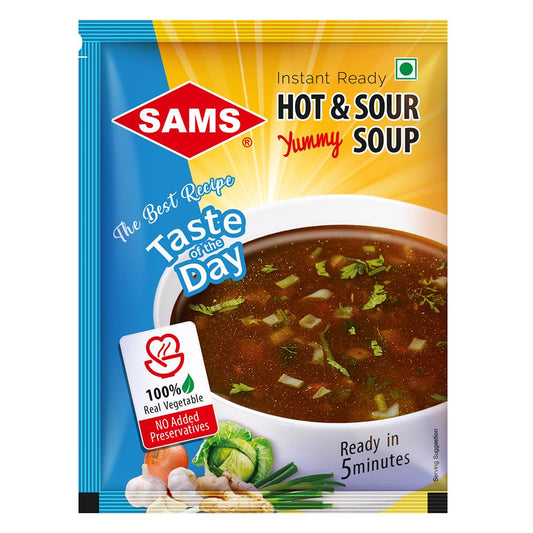 Sams Hot & Sour Soup, 15gm, Ready To Eat Instant Soup (pack of 15)