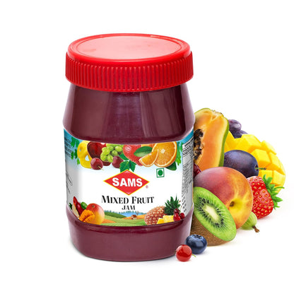 Sams Mixed Fruit Jam 500g Thick & Delicious Jam for Daily Breakfast Spread for Sandwich, Rolls, Toast