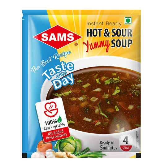 Sams Hot & Sour Soup, 51g, Ready To Eat, Instant Soup (pack of 5)