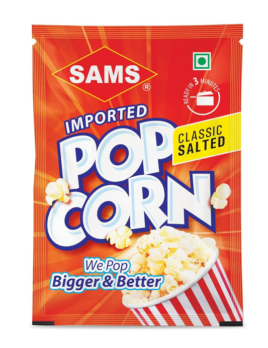 Sams Instant Popcorn, Classic Salted Flavour, 70g, Ready in 3 Minutes (pack of 7)