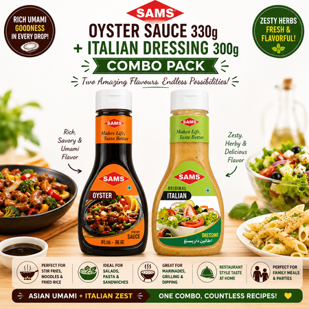 Sams Oyster Sauce 330g + Italian Dressing 300g Combo | Rich Umami Oyster Sauce & Zesty Italian Dressing | Gourmet Cooking Value Pack