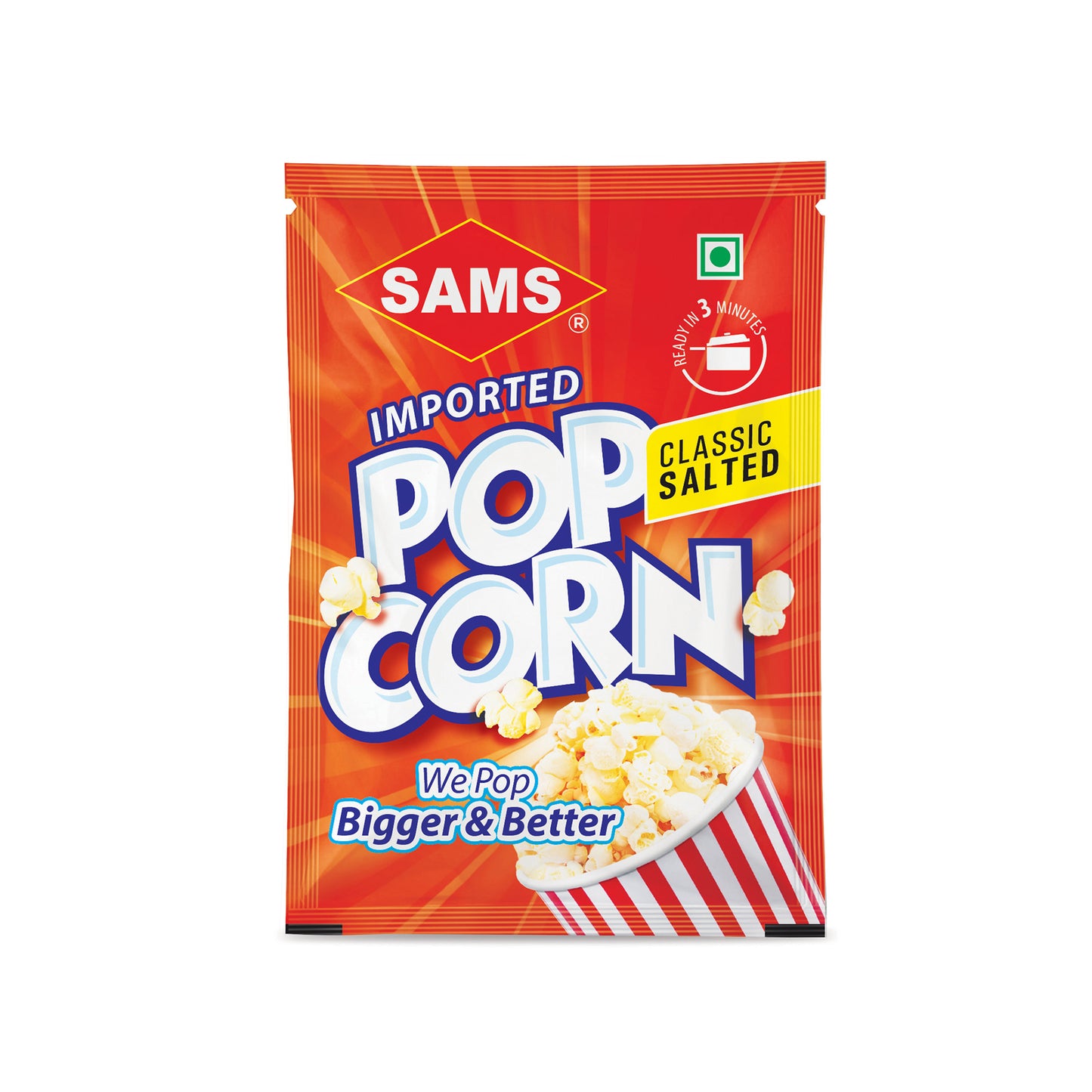 Sams Popcorn Classic Salted 70g ,Pack Of 10 – Sams Sauces