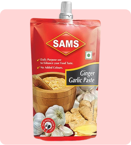 Sams Ginger Garlic Paste Home-made Garlic Ginger Paste for Cooking 200gms Pack of 6