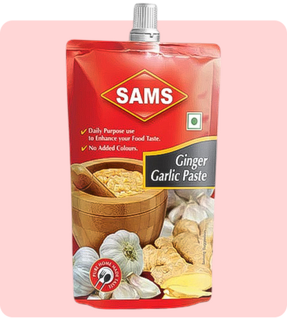 Sams Ginger Garlic Paste Home-made Garlic Ginger Paste for Cooking 200g, Pack of 2