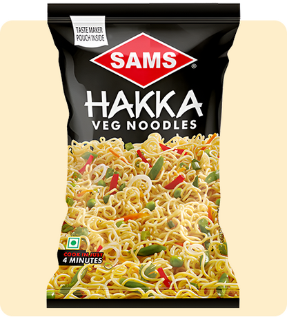 Sams Hakka Noodles Veg with tastermaker 200 grams Pack of 7