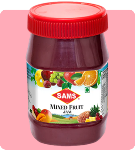 Sams Mixed Fruit Jam 500g Thick & Delicious Jam for Daily Breakfast Spread for Sandwich, Rolls, Toast
