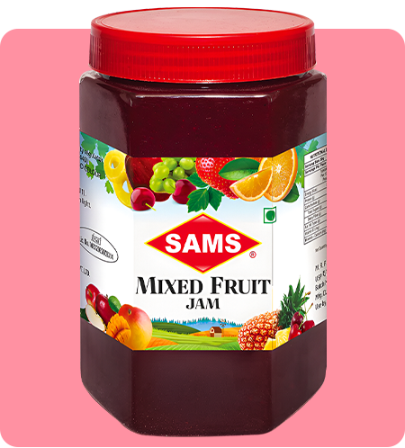 Sams Mixed Fruit Jam 1kg, Thick & Delicious Jam for Daily Breakfast Spread for Sandwich, Rolls, Toast