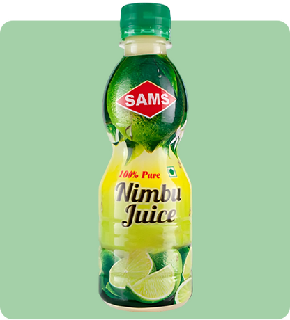 Sams Nimbu Juice 300ml Lemon Juice for refreshment, Nimboo Paani, Lime Water (Pack of 4)