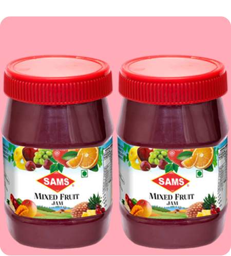 Sams Mixed Fruit Jam 500g Pack of 2, Thick & Delicious Jam for Daily Breakfast Spread for Sandwich, Rolls, Toast