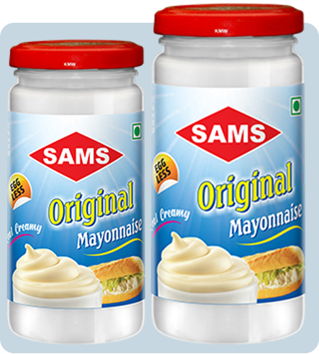 Sams Regular Original Mayonnaise, Egg-Less, Real Creamy, Pack of 2