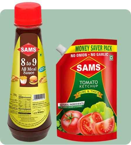 Sams All Meal Sauce 200g, Tomato Ketchup 1kg Combo, Pure and Thick Saver Pack