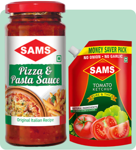 Sams Tomato Ketchup 1kg Pizza & Pasta Sauce 250g Original Italian Recipe Combo Pack