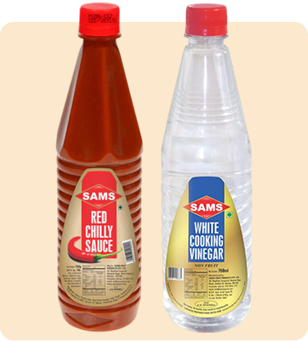 Sams Red chilly sauce 700g and vinegar 700ml combo
