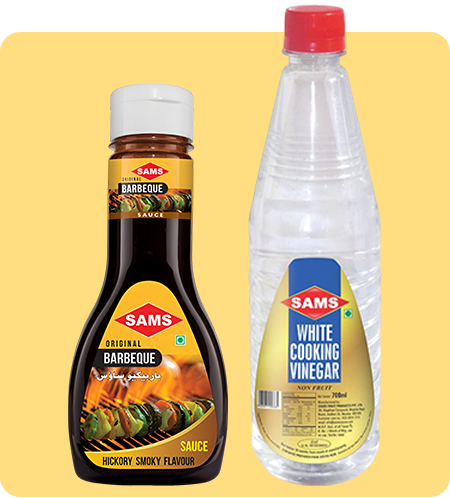 Sams Barbeque Sauce 325g and White Cooking Vinegar 700ml combo