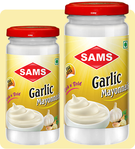 Sams Garlic Mayonnaise, Egg-Less, Rich n Bold (Pack of 2)