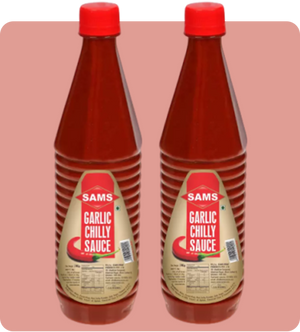 Sams 700 Veg Garlic Chilli Sauce thick Spreads and Dips for Snacks pack of 2