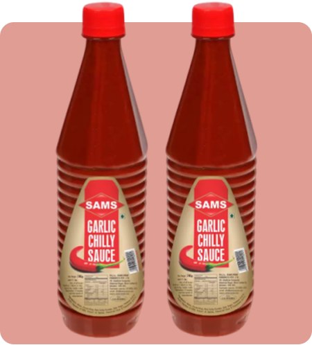 Sams 700 Veg Garlic Chilli Sauce thick Spreads and Dips for Snacks pack of 2