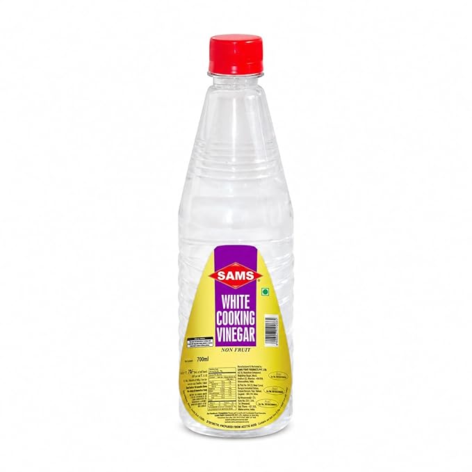 Sams White Vinegar for Cooking Pack of 4 Unflavoured Natural White Vinegar for Food 700 ml Each