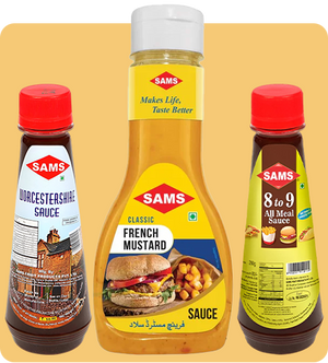 Sams 200gm 8 to 9 Meal Sauce, 190gm Worcestershire Sauce and 330gm French Mustard Paste Combo Pack of Meal Sauces for Serving Cooking Chinese Asian Recipes