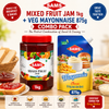 Sams Mixed Fruit Jam 1kg + Veg Mayonnaise 875g Combo | Fruity Jam & Creamy Eggless Mayo | Breakfast & Snack Value Pack