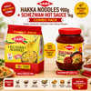Sams Veg Hakka Noodles 900g + Schezwan Hot Sauce 1kg Combo | Restaurant-Style Indo-Chinese Noodles & Spicy Schezwan Sauce | Value Pack